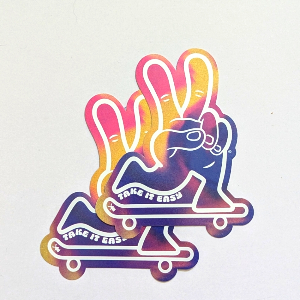 Colorful Peace Sign Skateboard Sticker Set - Dutch Bros